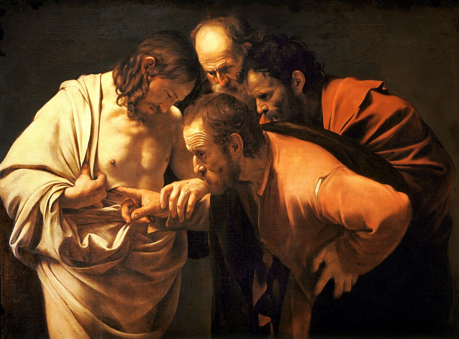 1460px The Incredulity of Saint Thomas Caravaggio 1601 2