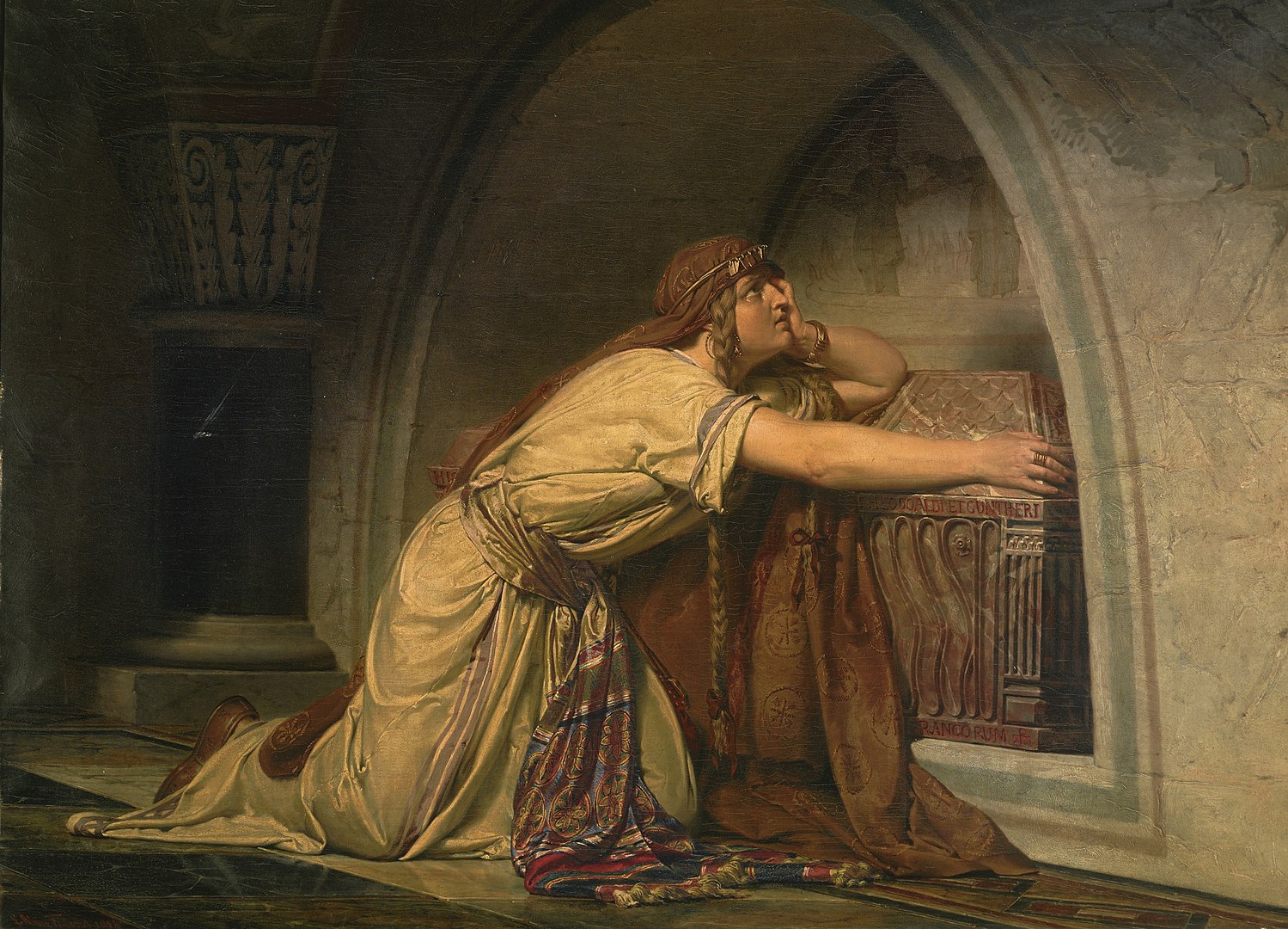 1499px Lawrence Alma Tadema Clotilde at the Tomb of her Grandchildren