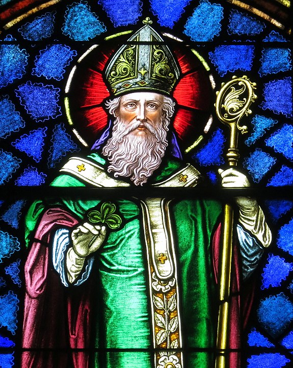 575px Saint Patrick Catholic Church Junction City Ohio stained glass Saint Patrick detail