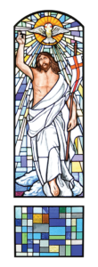 Uskrsli Krist vitraj 110x300