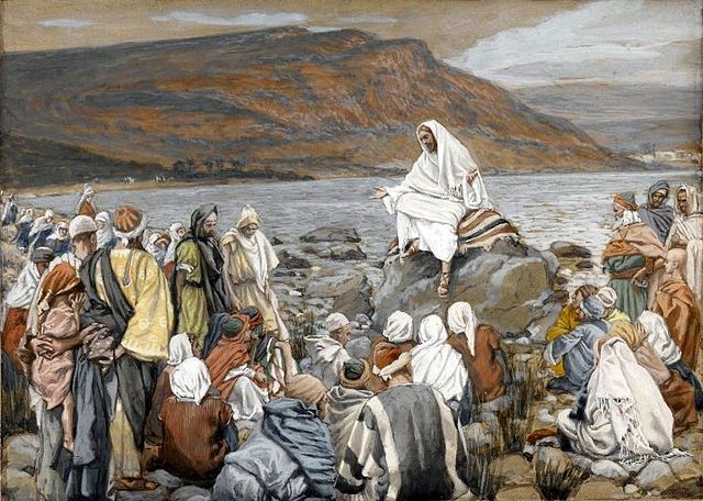 640px Brooklyn Museum Jesus Teaches the People by the Sea Jésus enseigne le peuple près de la mer James Tissot overall